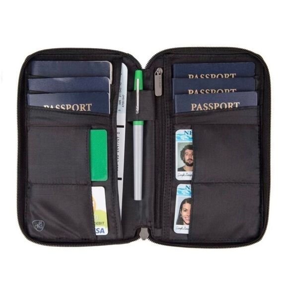 TRAVELON RFID Blocking Multi-Passport Holder, Black, bag, - Picture 5 of 12